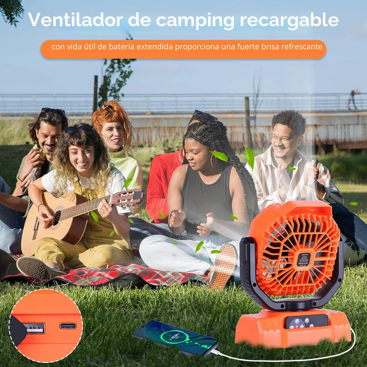 AVV Ventilador Recargable Portátil para Camping de Alta Velocidad d...