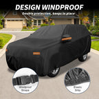 X AUTOHAUX - Funda para coche al aire libre impermeable con protección contra el sol, la lluvia, la nieve y el granizo con cremallera en el lado izquierdo 210D-PU para Ford Expedition