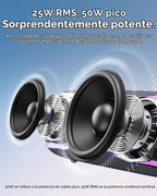 Altavoz Bluetooth, IPX7 impermeable, 50 W pico/25 W RMS, negro mate