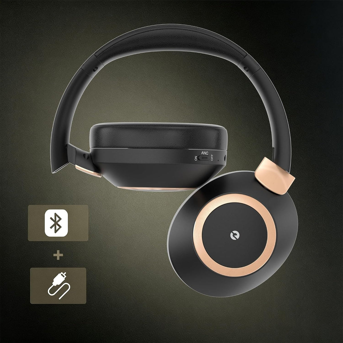 Auriculares con cancelación activa de ruido, 100 horas de reproducción, auriculares inalámbricos Bluetooth, auriculares Bluetooth con micrófono, auriculares inalámbricos sobre la oreja con