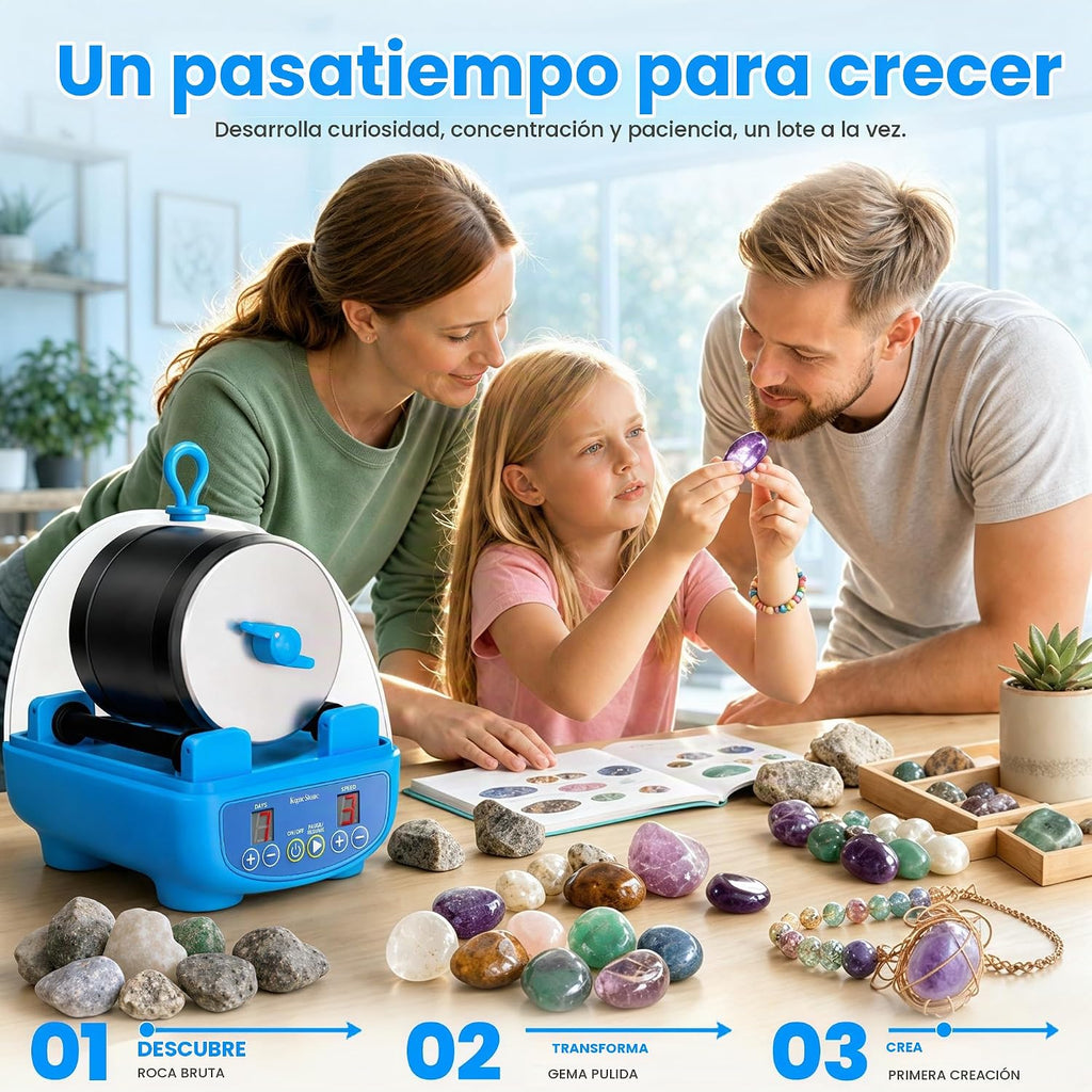 KomeStone Kit de vaso K5 Rock para niños y principiantes, pulidora de rocas