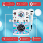Sistema de karaoke con Bluetooth parte superior para carga de CDG, espectáculo de discoteca sonido y luces (negro) SML385BTBK Singing Machine, Blanco, M