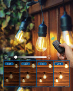 DEWENWILS - Regulador de intensidad para exteriores, para cadena de luces, 2 controles remotos, enchufe regulable