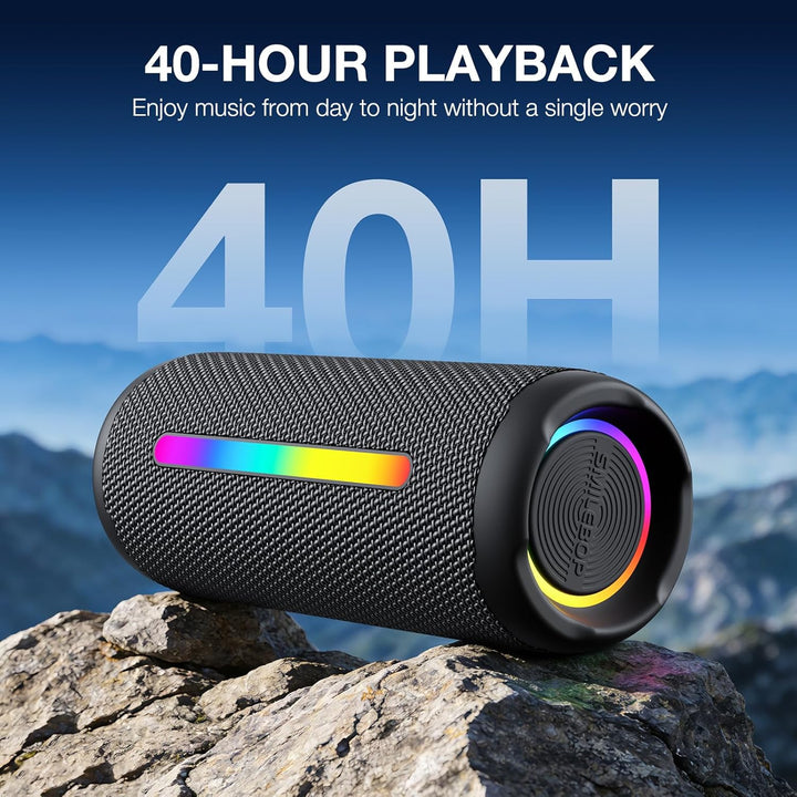 SMILEBOP Altavoz Bluetooth portátil inalámbrico, 40 W Super Bass co...