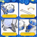 Kit de Batería para Niños pequeños para edades de 3-5 años Juguete musical con taburete para niños y niñas