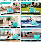 AWSUM Colchoneta de Gimnasia de 10 pies/13 pies con Rodillo de Aire Barril de Volteretas Entrenador de Salto Mortal hacia Atrás y Flexión hacia Atrás para Equipo de Trampolín de Gimnasia Inflable y