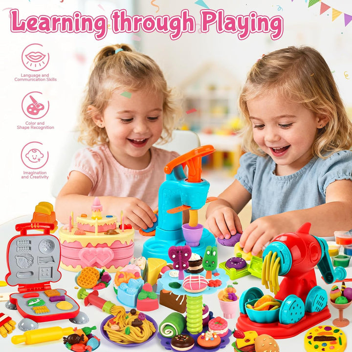99 piezas, juegos de masa 5 en 1 para niños de 3-4-8 años, kit de h...