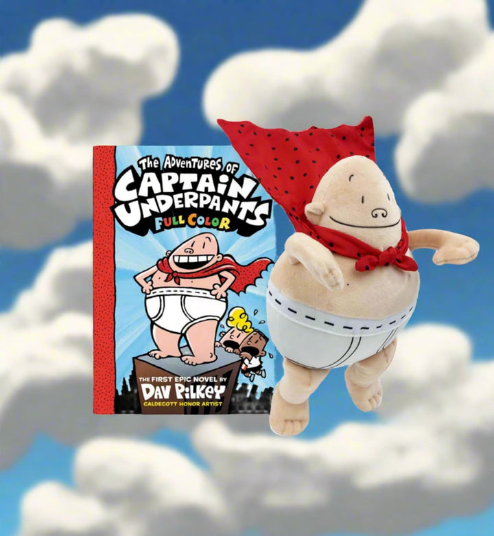 MerryMakers Captain Underpants - Juguete suave de superhéroe, 10 pu...