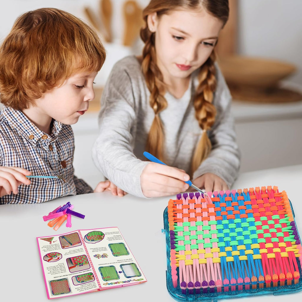 IQKidz Kit de telar de tejer, manualidades y manualidades para niños y adultos, regalo ideal para niñas de 5, 6, 7, 8 a 12 y 13 años, fácil actividad de tejer para principiantes, 224 bucles de manualidades