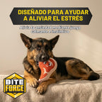 Bite Force - Juguete para perros duradero y fuerte Ribby con chirriador, costuras reforzadas con Kevlar para masticadores agresivos - Rojo.