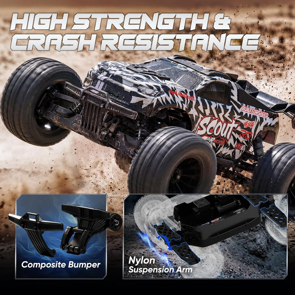 Coche RC sin escobillas 1/10 para adultos, 4WD, máximo 50+ mph