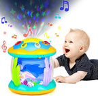 Juguetes musicales con luz para el tiempo de barriga, juguete de proyector giratorio de océano para niño y niña