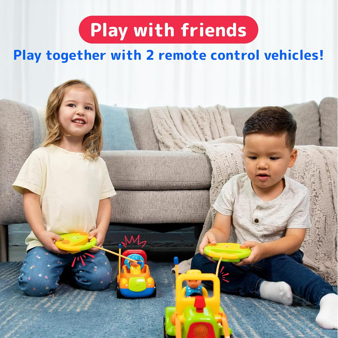 PREXTEX Paquete de 2 autos a control remoto para niños de 3 a 5 año...