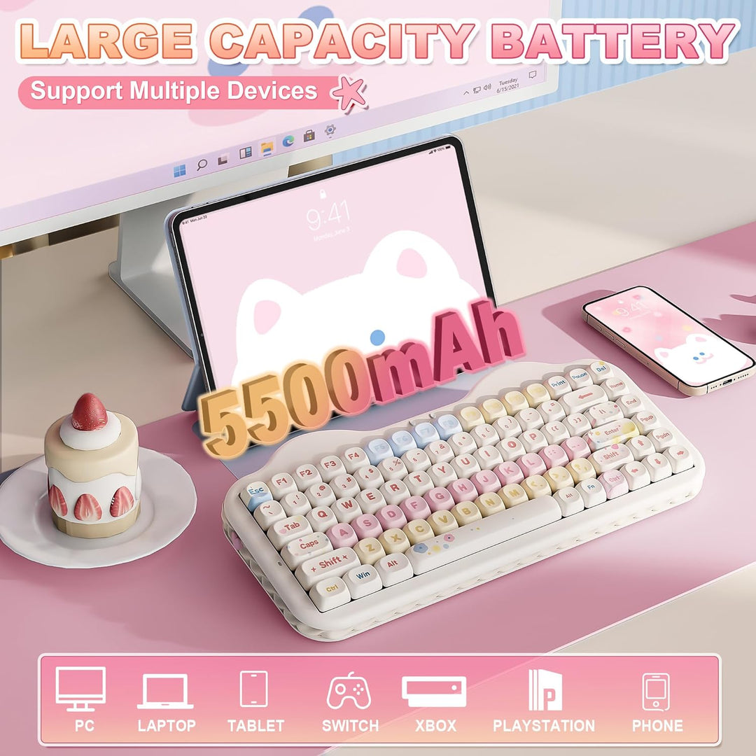 YUNZII C75 Teclado mecánico inalámbrico, diseño 75%, intercambiable...