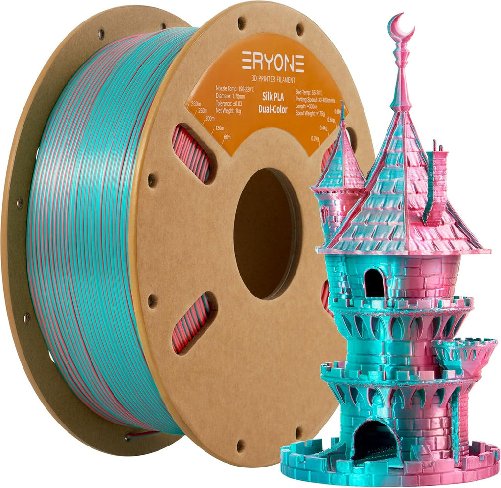 ERYONE Filamento de seda de color dual PLA para impresora 3D de 1.7...