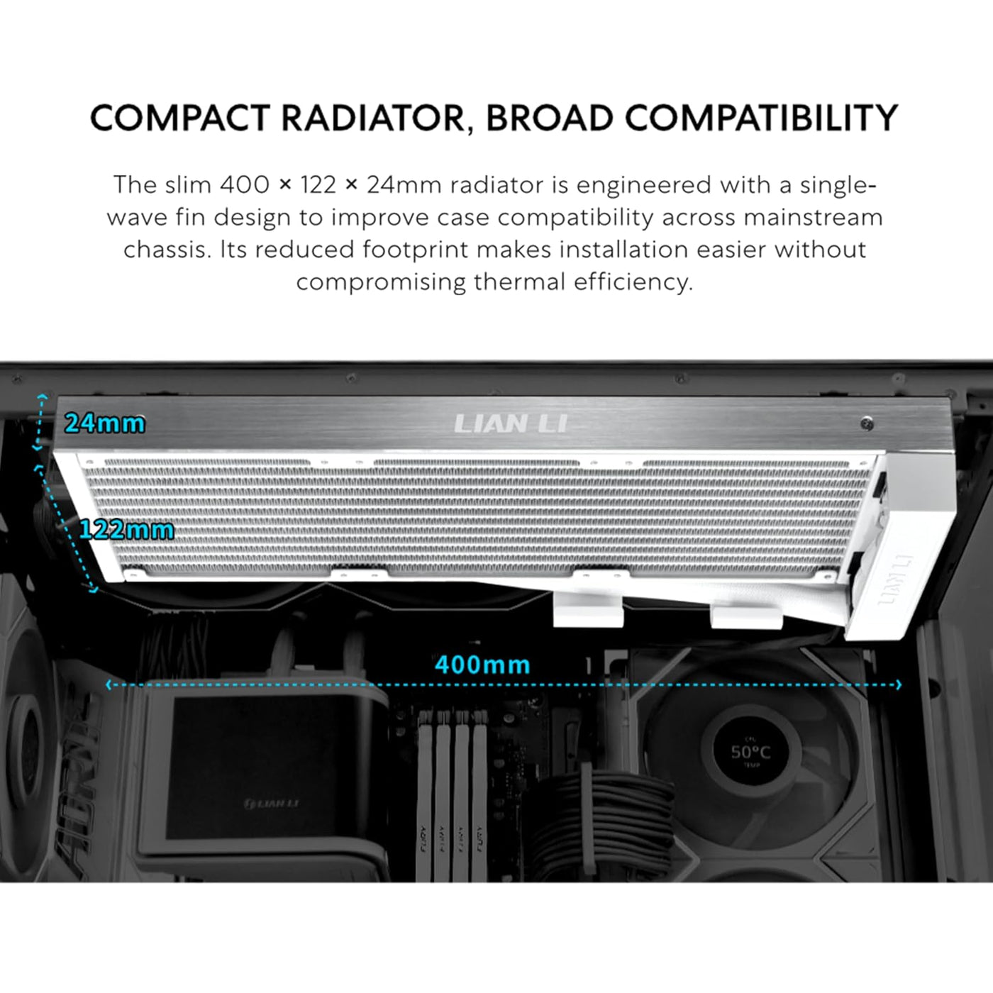 Lian Li Hydroshift II OLED Enfriador líquido de CPU curvo 360 - Vía...