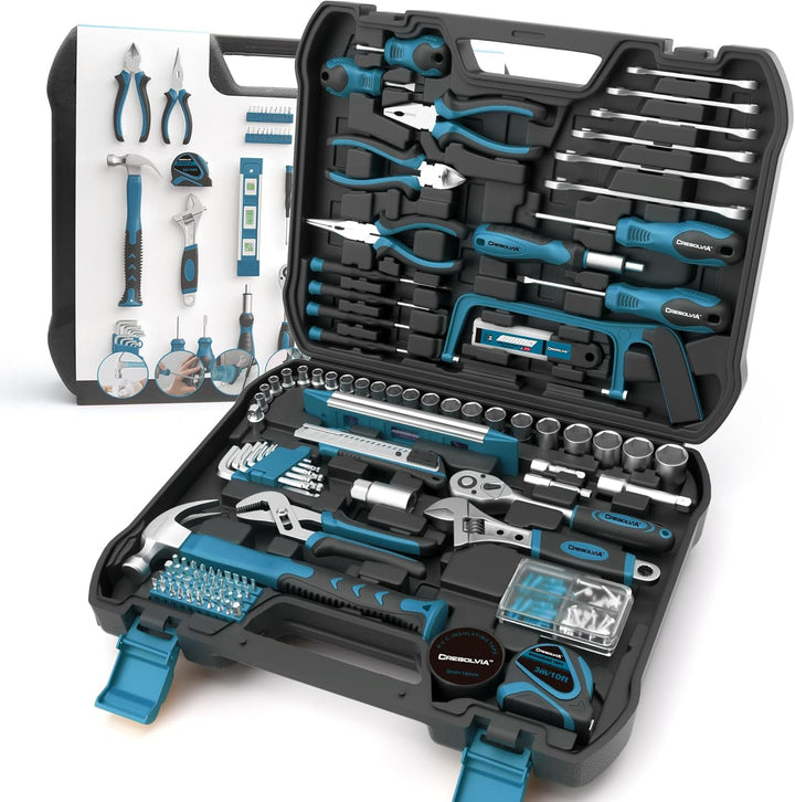 CRESOLVIA Kit de herramientas para el hogar, 199 piezas, juego de h...