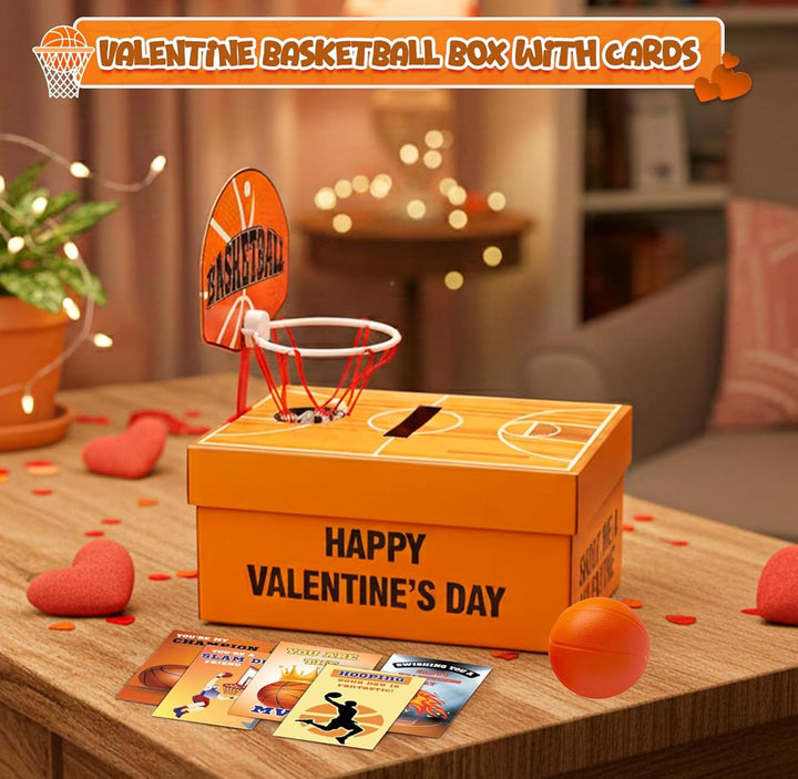 4Es Novelty Caja de baloncesto de San Valentín con 32