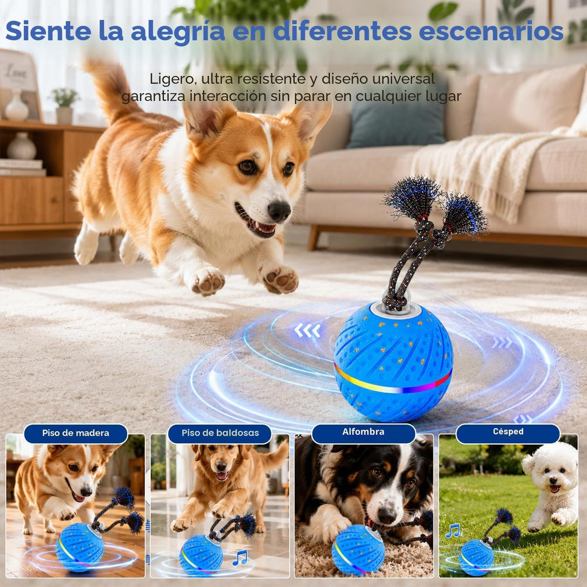 Pelota interactiva inteligente de juguetes para perros para masticadores