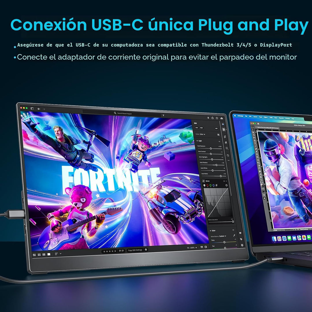 cocopar Monitor portátil de 16 pulgadas 2.5K QHD 120Hz 110% sRGB Mo...