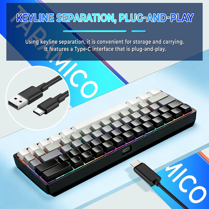 Taramico Mechanical Gaming Keyboard 65% Wired, Magnetic Switch Hot...