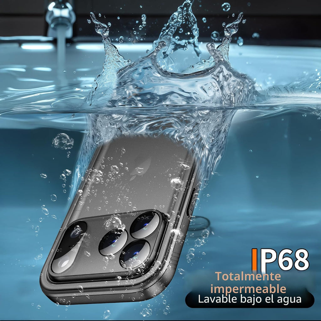 Cozycase para iPhone 18 Pro/iPhone 17 Pro - Funda impermeable de alta resistencia negra