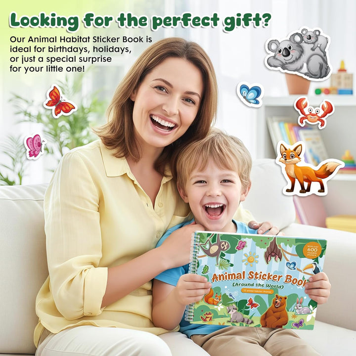 Libros de calcomanías de animales para niños pequeños de 2