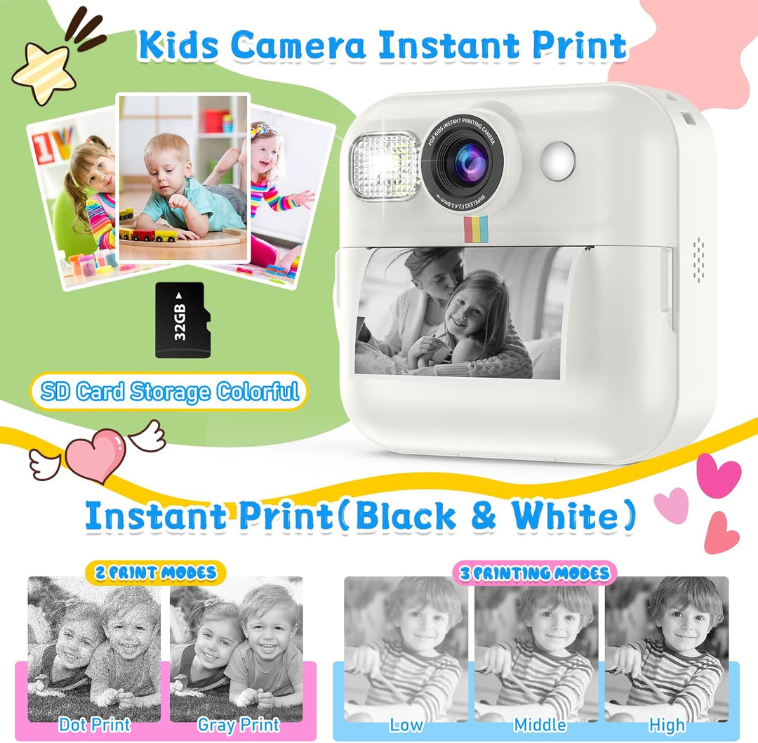 Cámara de impresión instantánea para niños, regalos para niñas y ni...