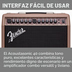 Fender Acoustasonic Amplificador de guitarra acústica de 40 W, combo de amplificador portátil