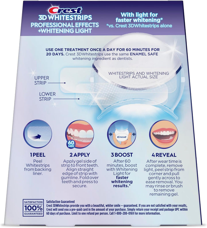Crest 3D Whitestrips Efectos Profesionales + Luz LED \u2013 Kit de...