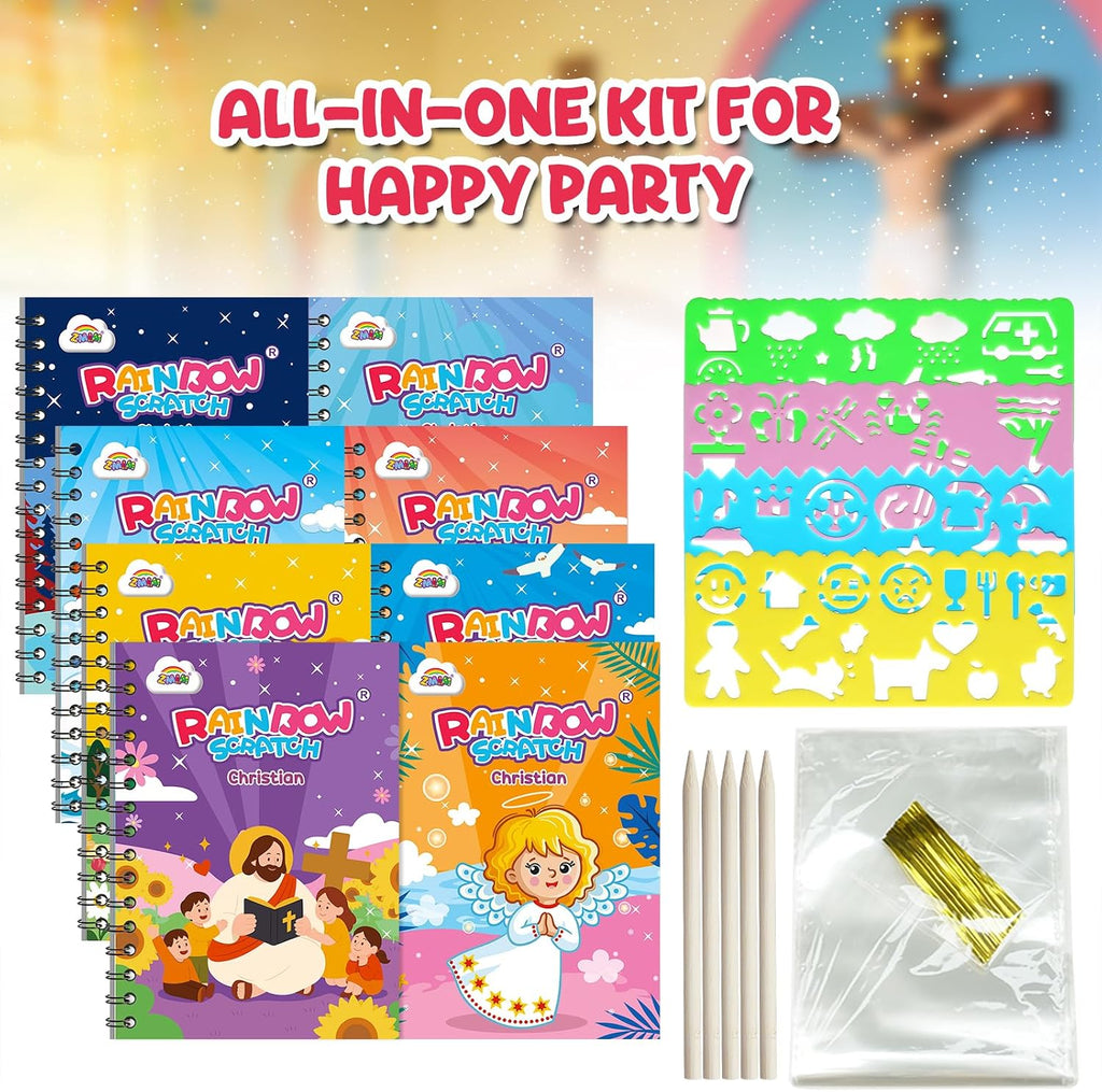 ZMLM Paquete de 24 cuadernos con diseño de arco iris para niños, recuerdos