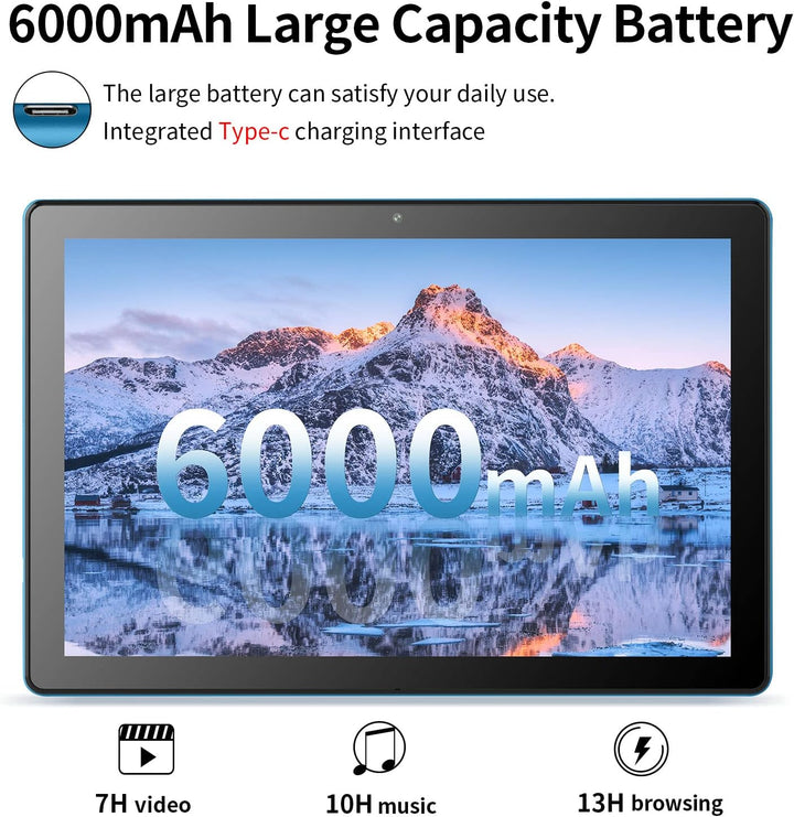 Tableta Android de 10 pulgadas, 64 GB, 1 TB ampliable, procesador d...