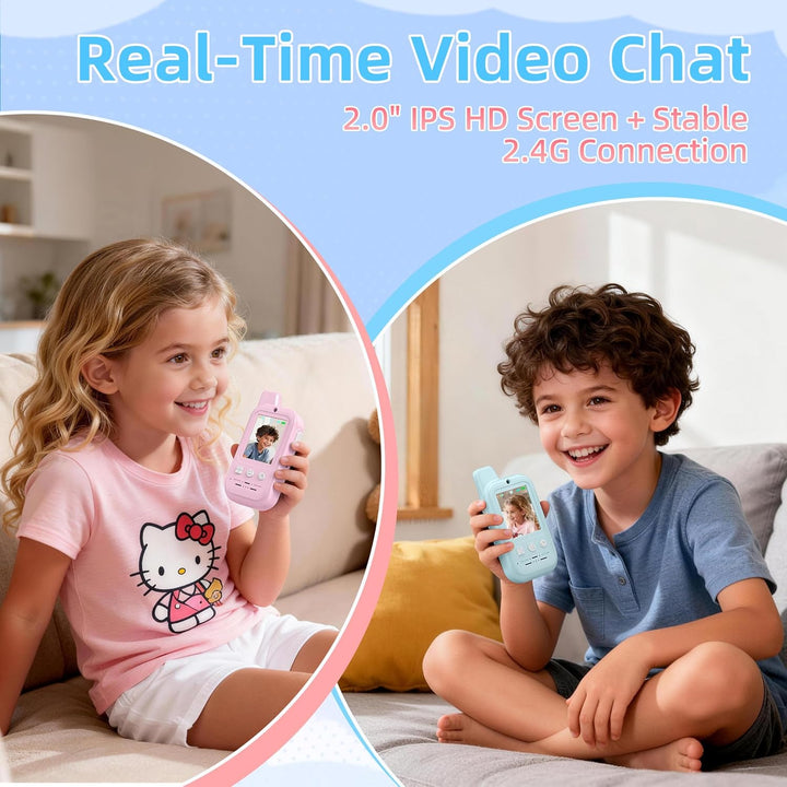 Walkie Talkies de video para niños: paquete de 2 juguetes de interc...