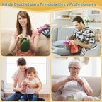 Kit de ganchillo Aeelike para adultos principiantes, juego completo de ganchillo, color negro