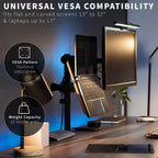 VIVO Negro totalmente ajustable de 13 a 32 pulgadas para monitor de computadora individual y soporte de escritorio para laptop, combinación con opción de ojal, se adapta hasta laptops de 17 pulgadas