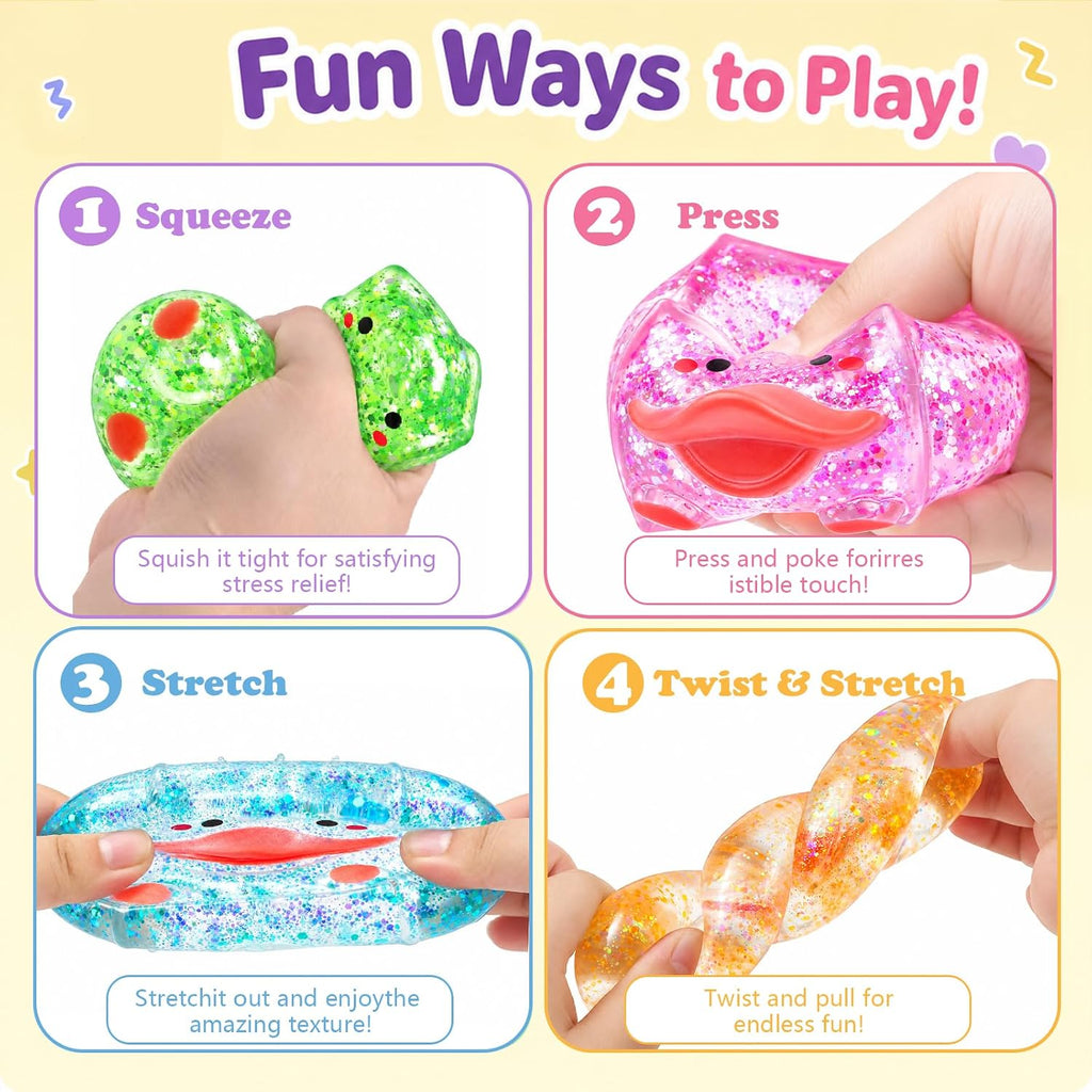 4 piezas novedoso cubo de pato 3D, juguete para ansiedad blando con