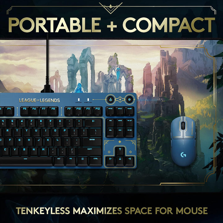 Logitech G Pro - Teclado mecánico para juegos - Diseño ultraportáti...