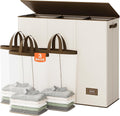 SOLEDI Cesta de Ropa Sucia de 180L de 3 Secciones, Cesta de Ropa Sucia Extra Grande con Tapa, Cesta de Ropa Sucia con Asa Resistente, Organizador de Cesta Grande para Cuarto de Lavado, Dormitorio