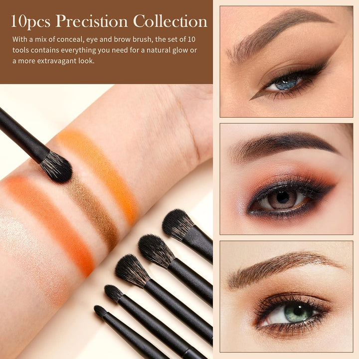 Jessup Juego de Brochas para Sombra de Ojos, 10 Piezas Brochas de M...