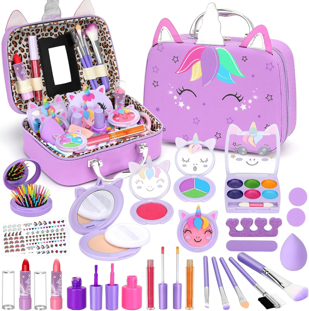 Heaning Maquillaje lavable para niños, juego de maquillaje real par...