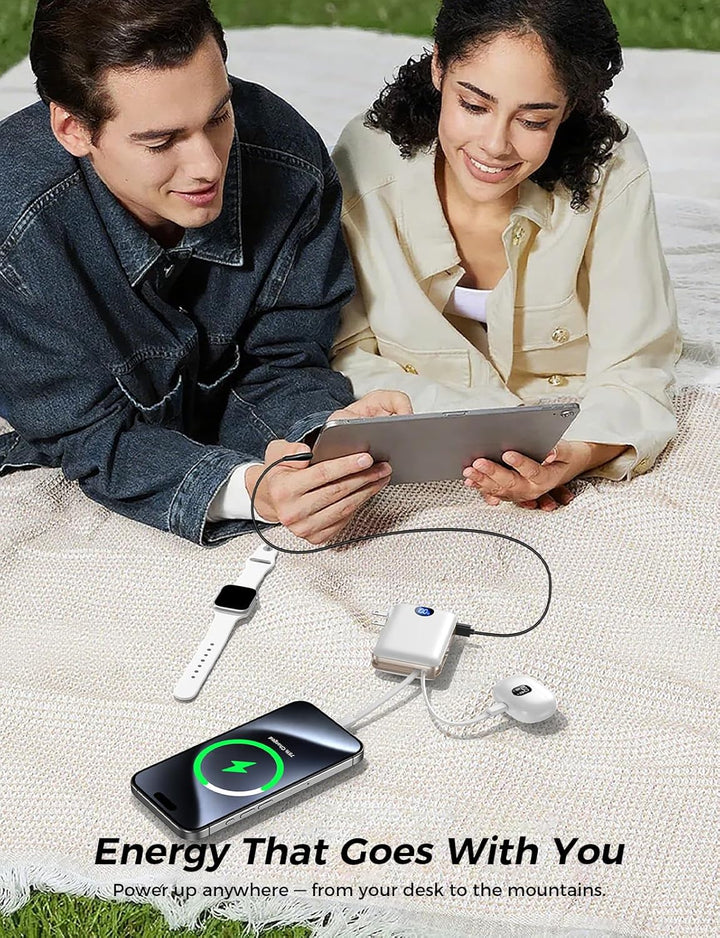 Sucrosey Cargador portátil con cables integrados y enchufe de pared...