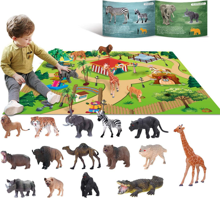 YouCute 15 juguetes de animales para niños, animales realistas de s...