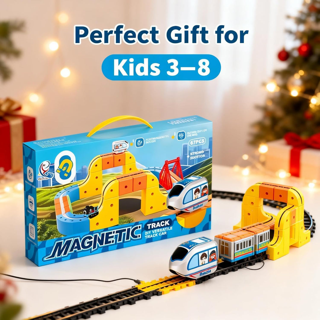 klick Rail - Juego de tren eléctrico 67 piezas 3D flexible