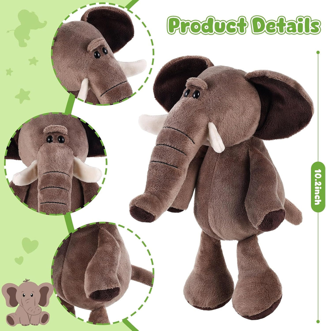 6 piezas de animales de peluche de safari a granel león, elefante,...