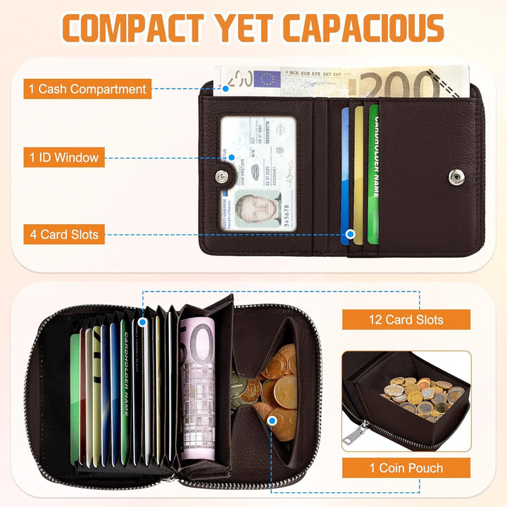 HUANLANG Billetera para hombre con bloqueo RFID, multitarjetero, bi...