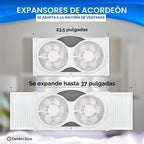 Comfort Zone Ventilador de ventana doble WiFi inteligente de 9 pulg...
