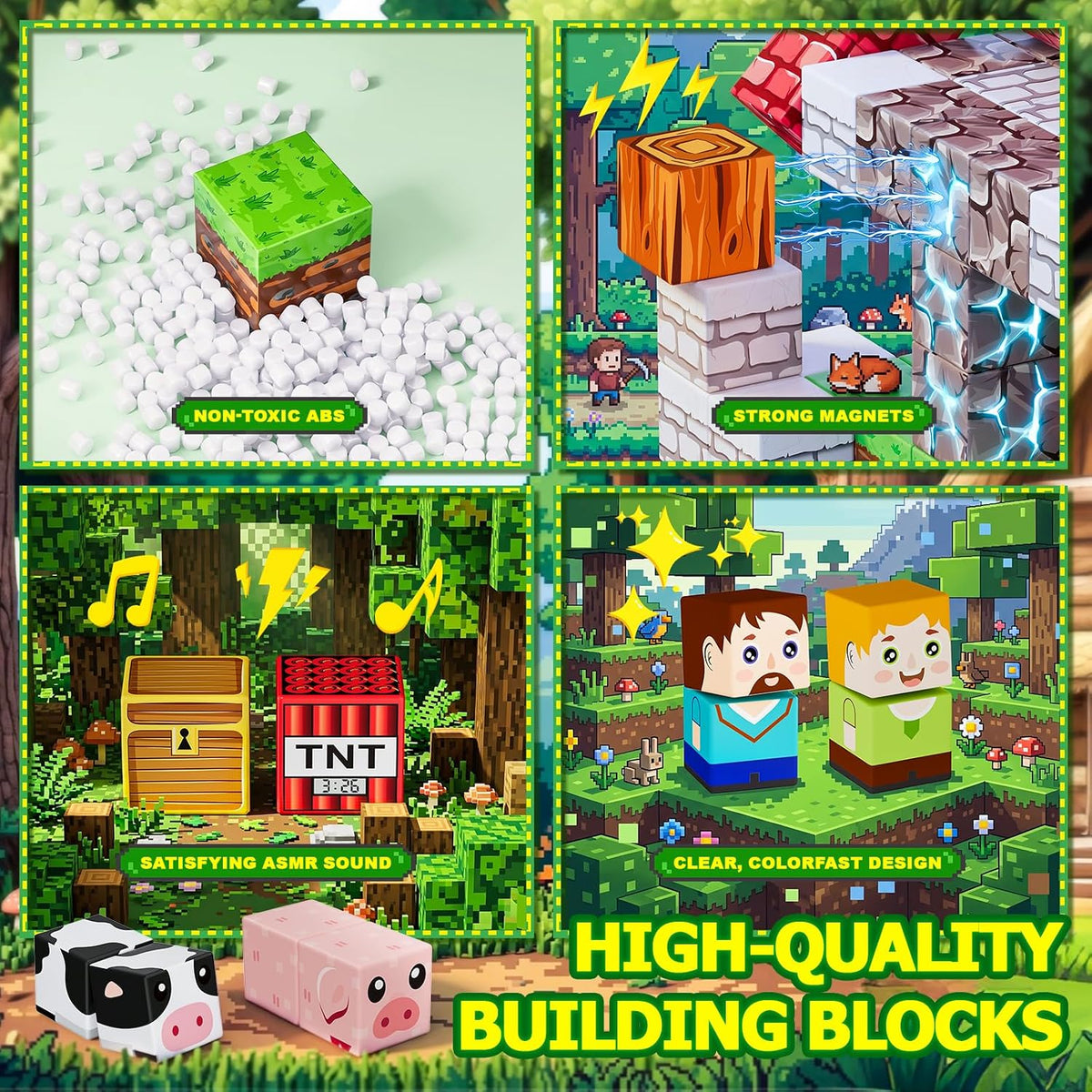 Bloques de construcción magnéticos para niños, juego de 100 cubos