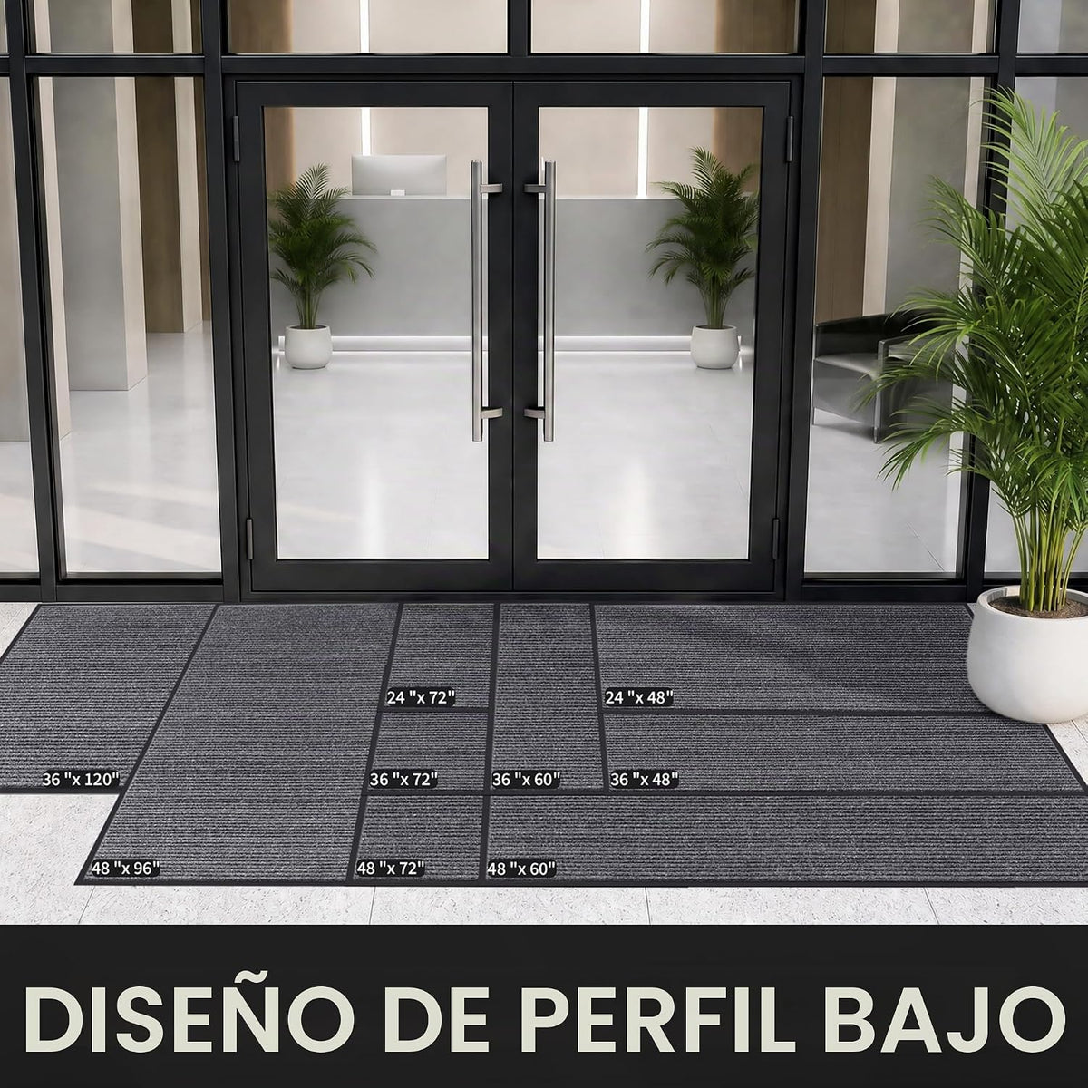 Tapete para puerta delantera, resistente e impermeable, tapete