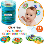 Animales flotantes y tarjetas flash del alfabeto para bañera - Tarjetas didácticas para niños pequeños de preescolar - Juguetes educativos de baño para mayores de 18 meses (juego de 26)