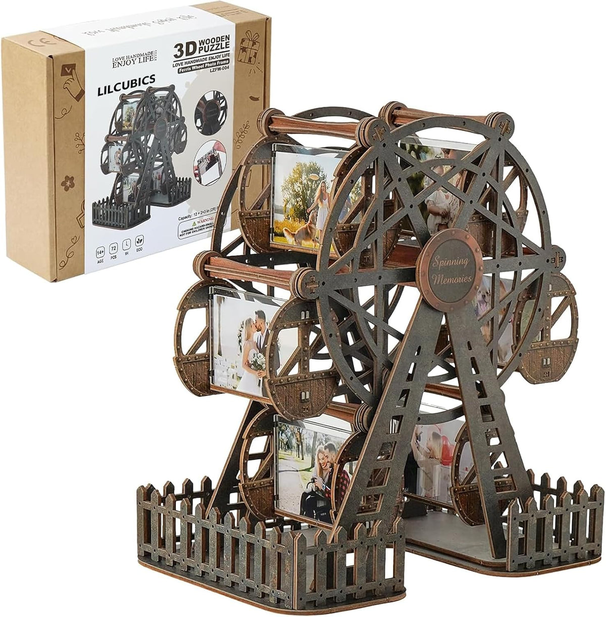 Rompecabezas de madera 3D DIY Ferris Wheel Kit modelo mecánico